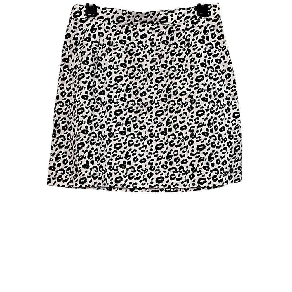 Sugar lips black and cream  cheetah mini skirt 100% cotton womens Medium